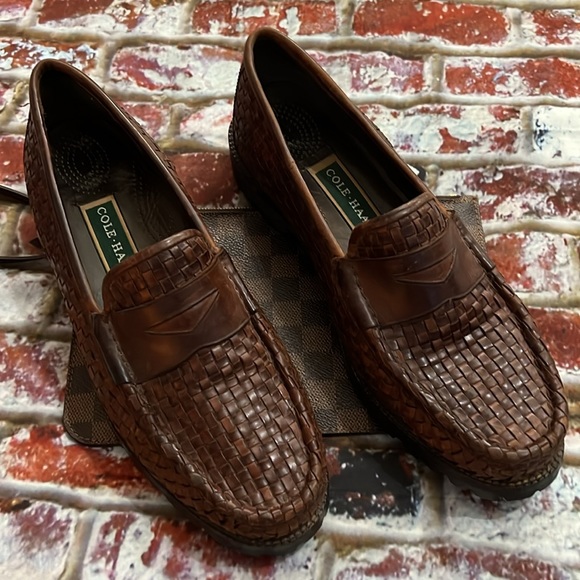 Cole Haan Brown weave leather loafers - Picture 5 of 9